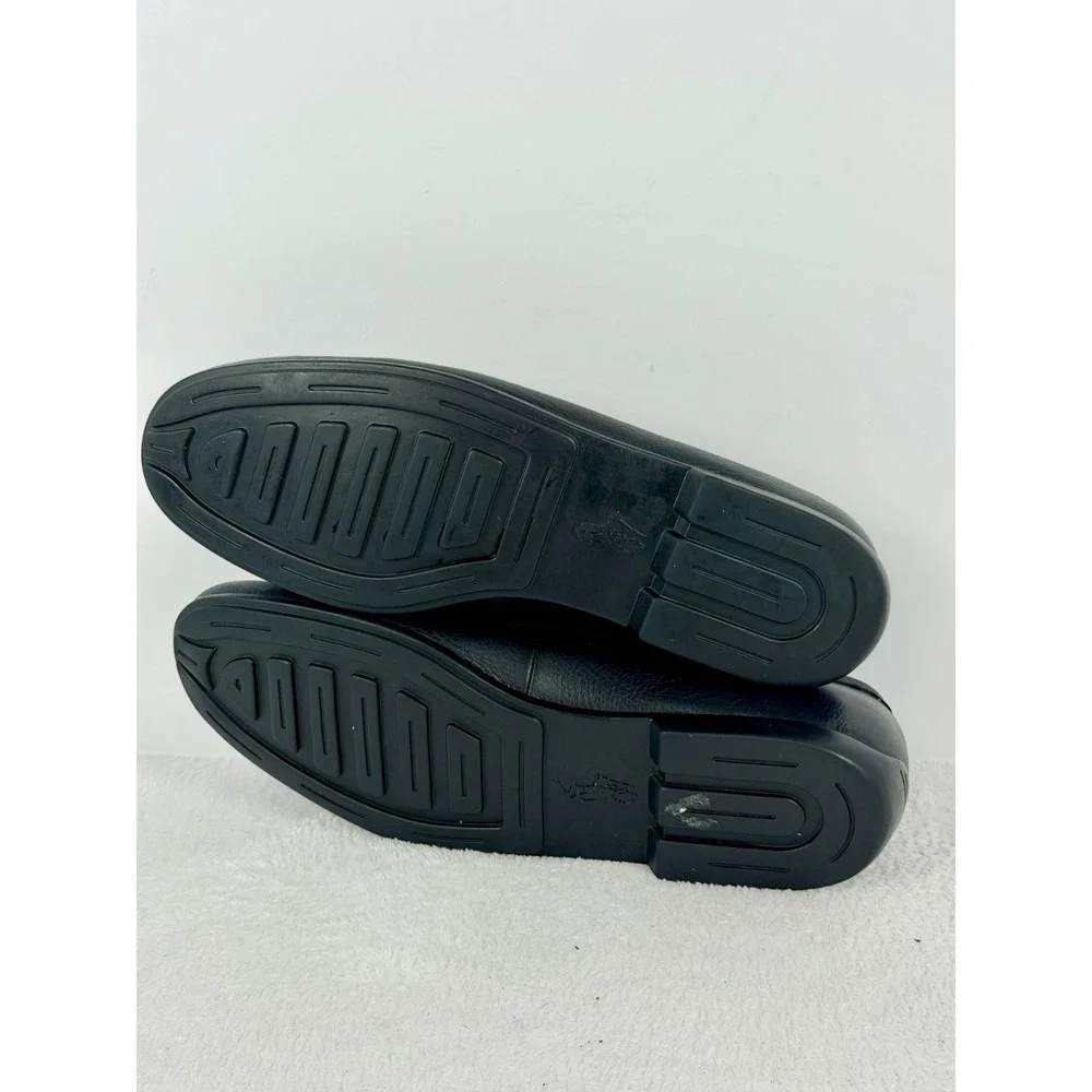Polo Ralph Lauren Adante Black Leather Penny Loafers Men's Size 12 D Flaking